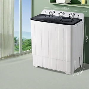 Lave-linge semi-automatique grande capacité pour usage domestique, double cuve, double tambour, essorage à roue à aubes de style ancien - Product Image 4