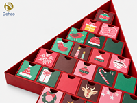 Boîte de calendrier de l'avent de Noël de luxe personnalisée, 24 jours de compte à rebours, emballage cadeau, directement de l'usine