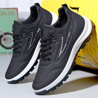 BAEWOON B26 Chaussures décontractées légères pour étudiants, chaussures de travail imperméables pour la marche et les loisirs, chaussures à semelle souple, chaussures en cuir antidérapantes