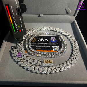 Moda personalizada Miami 15mm VVS Moissanite cadena de eslabones cubanos Cadena de soldado de Rap o collar de Hip Hop <span class=keywords><strong>Rock</strong></span> - Product Image 2