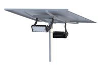 Projecteur solaire double tête SLD 100W à allumage/arrêt automatique, haute luminosité, réglable, pour mât, avec fonctions projecteur et spot