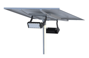 Projecteur <span class=keywords><strong>solaire</strong></span> double tête SLD 100W à allumage/arrêt automatique, haute luminosité, réglable, pour mât, avec fonctions projecteur et <span class=keywords><strong>spot</strong></span> - Product Image 1