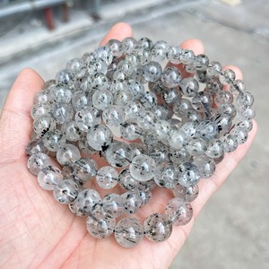 Pulsera Ajustable Redonda de Cuarzo Negro Fresa Brillante de 8mm, Cristal Curativo que Promueve <span class=keywords><strong>el</strong></span> Amor y la Compasión, para Mujeres y Hombres - Product Image 3