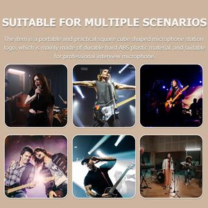 Mic Interview Logo Box Brand Custom Mic Flag Cube Holder for Handheld Microphone Interview Advertising - Product Image 4