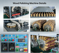 Machine automatique de ponçage et de polissage du bois pour panneaux en contreplaqué/MDF/bois massif, moteur en cuivre pur, commande PLC, moteur et pompe