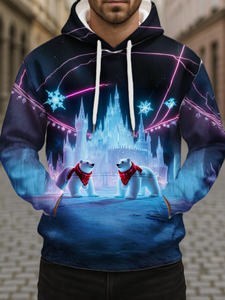 เสื้อสเวตเชิ้ตมีฮู้ดสำหรับ<span class=keywords><strong>ผู้ชาย</strong></span>สไตล์โมเดิร์นสำหรับฤดูใบไม้ผลิ-ฤดูใบไม้ร่วง - วัสดุน้ำหนักเบา พิมพ์ลายเสือและสีเขียวน้ำ ชุดลำลองสุดอินเทรนด์ - Product Image 2