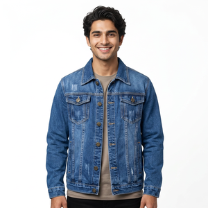 Washed Comfortable Plus Size Men's <b>Jacket</b> <b>Customized</b> Design Wholesale Price Stylish Washed <b>Denim</b> Jeans <b>Jacket</b> For Men - Product Image 1