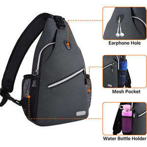 Sac bandoulière sportif imperméable en polyester pour homme Super March avec logo personnalisé, sac de poitrine tendance sans logo pour femme - Product Image 3