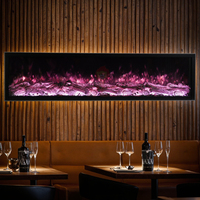 Cheminée électrique moderne de luxe à multiples flammes, insert de foyer avec flammes LED 13 couleurs, contrôlable par application pour la maison
