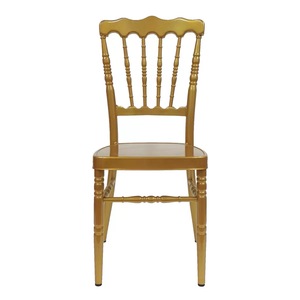 Chaises de décoration de mariage, chaise Napoléon de luxe dorée, chaise de mariage blanche, chaise de cérémonie de mariage en métal Napoléon - Product Image 2