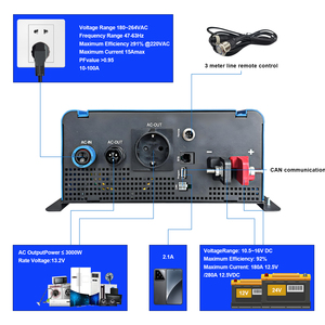 Dc để AC điện inversor 2000W 3000W Off Grid 12V 220V tinh khiết Sine Wave 100A pin sạc hai chiều UPS năng lượng mặt trời biến tần - Product Image 4