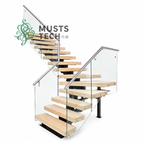 Escalier mono-à-capillaire sur mesure, style minimaliste, directement de l'usine, pour projets de maisons modernes