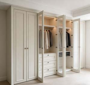 Armario de Dormitorio Moderno Personalizado BALOM con Puerta Corredera y Escritorio, Armario Multifuncional para Espacios Pequeños - Product Image 2