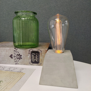 Newwish – <span class=keywords><strong>lampe</strong></span> de table LED avec ampoule <span class=keywords><strong>edison</strong></span> G80 suspendue avec base en ciment portable, éclairage de table - Product Image 5