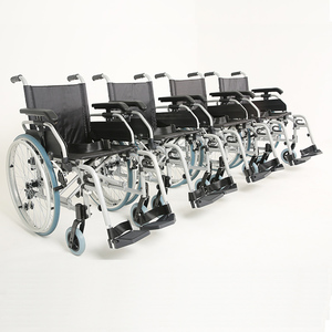 Silla de ruedas manual plegable portátil de aluminio estándar para discapacitados, silla con inodoro de precio barato estándar, para discapacitados - Product Image 1