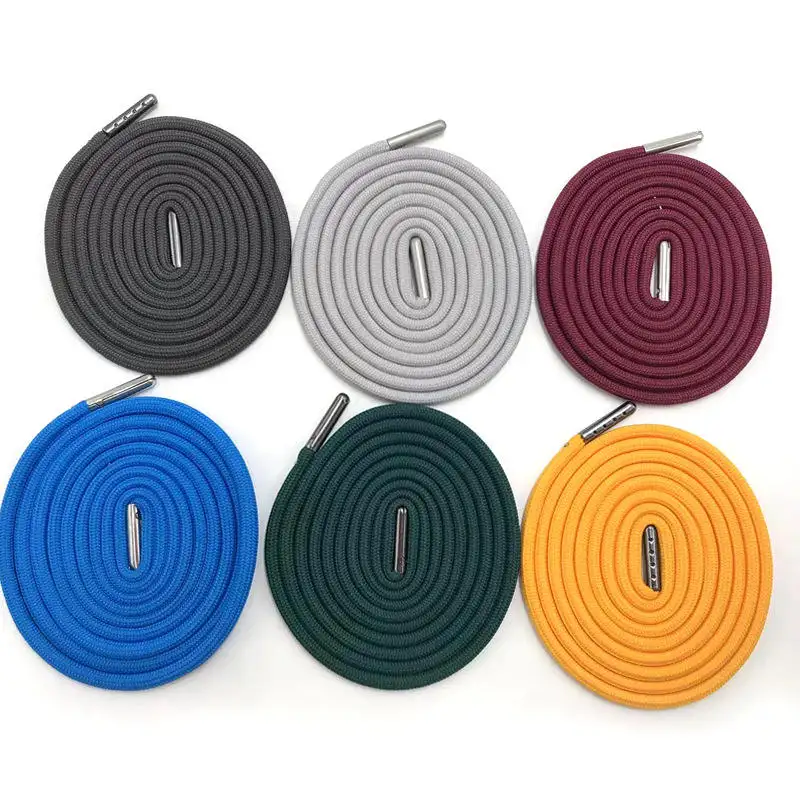 Custom Color Logo 6mm Polyester Hoodie String With Metal Tips