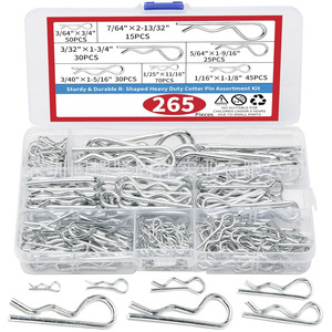 Heavy Duty R Shaped Cotter Pin Assortment 265Pcs Stainless Steel Spring Pins For General Use - Product Image 1