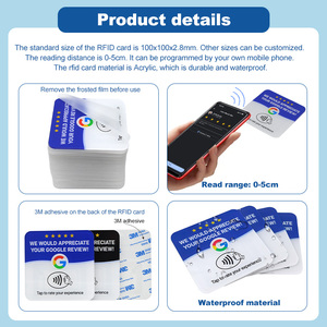 <span class=keywords><strong>Carte</strong></span> NFC personnalisable pour les médias sociaux, programmable, étanche, puce NTag213, 13,56 MHz, acrylique, RFID, <span class=keywords><strong>carte</strong></span> de commentaires Google - Product Image 6
