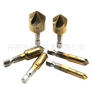 Mr Drill Hex Shank Titanium Plated <b>Chamfering</b> <b>Tool</b> 12 16 19mm Woodworking Countersink Set - Product Image 3