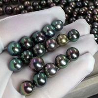Perles d'eau douce en vrac grises de paon baroques demi-percées naturelles de qualité supérieure pour bricolage couleur noire