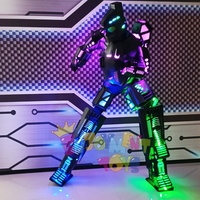 Nouvel arrivage de vêtements robot lumineux pour adultes marcheurs échasses costume de danse robot pour discothèque accessoires d'ambiance de fête