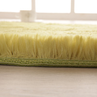 Tapis de salon uni style hôtelier carré en polyester lavable à la main à poils longs pour table basse et chevet de chambre