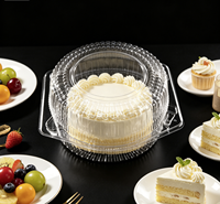 Scatola per Torte Alta e Trasparente in PET Ecologico Monouso, con Bordo Ondulato Verticale per Torte di Compleanno e Panini