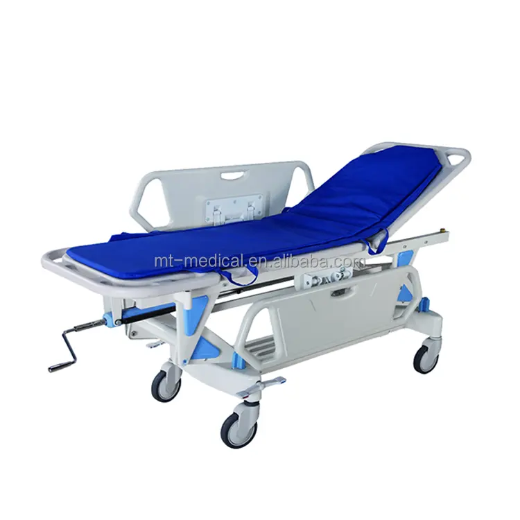 MT MEDICAL Luxury Patient Hydraulic Trolley ABS Patient Stretcher Emergency Transfer Trolley Ambulance Stretcher Bed