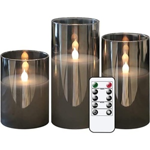 Vela LED de Cera Real con Llama 3D Parpadeante, Funciona con 2 Pilas AA, con Control Remoto y Temporizador para Decoración del Hogar y Fiestas - Product Image 1