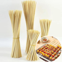 Brochettes en bambou naturel pour barbecue extérieur en forme plate et de palette pour griller la cuisson et le nettoyage pour le camping