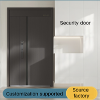 Porte d'entrée de sécurité anti-effraction moderne de classe A4 sur mesure pour villa, avec corps de serrure en acier inoxydable, conception silencieuse, OEM/ODM