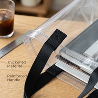 Sac de courses en PVC transparent réutilisable, sac fourre-tout transparent, sac de transport imperméable pour épicerie, plage, cadeau, logo personnalisé