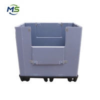 Contenedor de Plástico Apilable, Plegable, Encajable y Reciclable, para Embalaje Reutilizable en Logística de Exportación