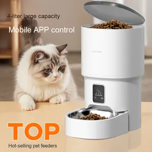 Pemberi makan hewan peliharaan pintar, anjing memberi makan jarak jauh plastik padat waktu kuantitatif otomatis konektivitas WiFi baru langsung dari pabrik - Product Image 5