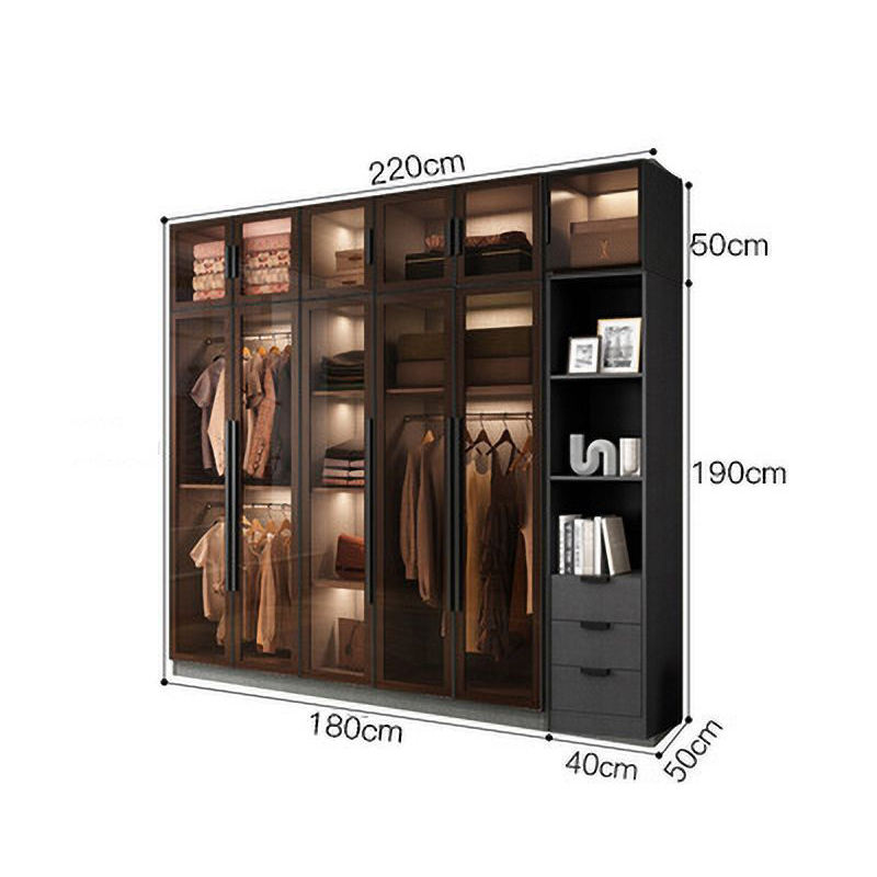 ตู้เสื้อผ้า 5 ประตู + ตู้บน + ตู้ข้าง