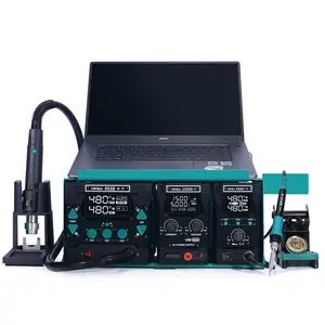 Yihua 813 conjunto de reparo de 3 máquinas portátil, reparo de telefone e laptop, fonte de alimentação dc, estação de solda de ar quente