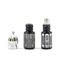 Flacon de parfum en verre de 10 ml pour emballage cosmétique, rechargeable, petit, de style arabe, luxueux, doré, pour huile essentielle Atar