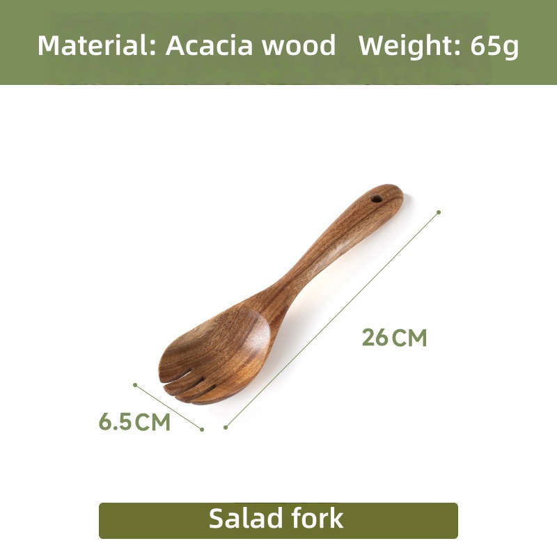 Tenedor para ensalada estilo D color madera