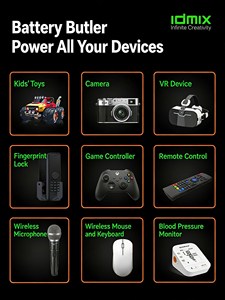 Cargador de Baterías Inteligente IDMIX de 4 Ranuras con Pantalla LCD para Baterías Recargables AA AAA Ni-MH Ni-Cd con Entrada USB-C - Product Image 5