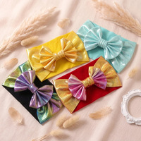 Nouvelles barrettes pour bébé fille, style vibrant et brillant, nœud papillon, accessoires pour cheveux en tissu élastique, accessoires universels pour bébé, vente en gros