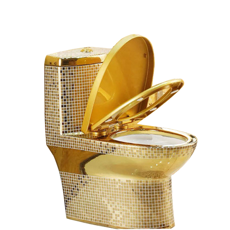 Элегантный дизайн Европейский роскошный керамический золотой узор Цельный унитаз