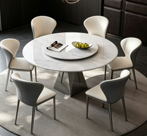 Juego <span class=keywords><strong>de</strong></span> <span class=keywords><strong>Mesa</strong></span> y Sillas <span class=keywords><strong>de</strong></span> Comedor <span class=keywords><strong>de</strong></span> Cristal <span class=keywords><strong>de</strong></span> Alta Gama Personalizado con Tablero <span class=keywords><strong>de</strong></span> Roca Brillante <span class=keywords><strong>de</strong></span> 1.2m, Diseño Moderno para Hogares Familiares Pequeños - Product Image 3