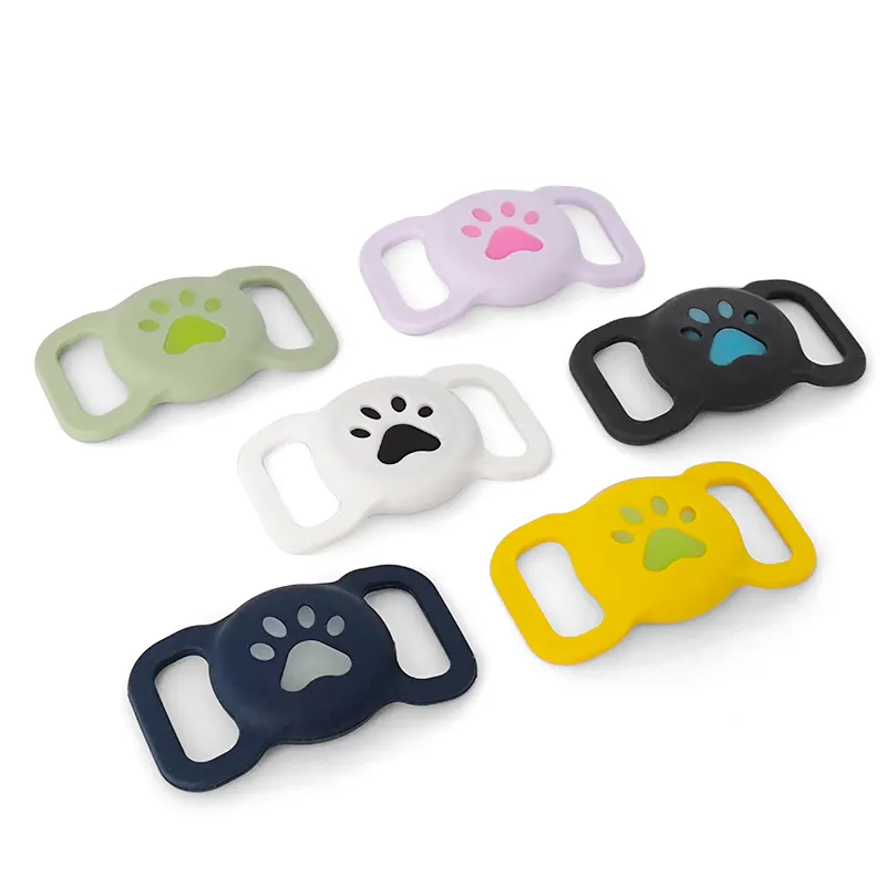 LeYi Silicone Gps Tracking Accessories tracker Pets With Footprints Pattern Silicone Cover Dog Collar For iPhone Locator Case