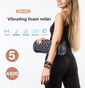 Rouleau de massage facial vibrant électrique rechargeable USB noir, en caoutchouc souple, avec contrôle de la durée, pour le yoga et le massage des dents de loup - Product Image 6