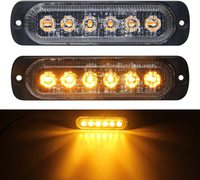 OPPLIGHT-Lámpara de carretera ajustable para coche, barra de luz de trabajo de 6W, bombilla de luz estroboscópica LED ámbar, bombilla de luz de trabajo
