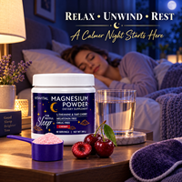 Poudre de glycinate de magnésium pour le sommeil, L-Théanine, Tar Cherry pour un sommeil réparateur, soulagement du stress, complément alimentaire OEM