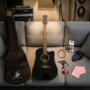 Set di Chitarra Acustica Premium Lucida da 41 Pollici con Design Cutaway, Strumento a Corde Professionale Fatto a Mano, Chitarra Folk con Logo Personalizzato - Product Image 4