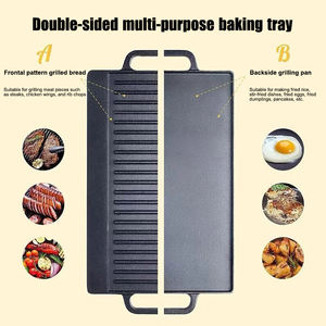 Plancha de Hierro Fundido para Asar al Aire Libre, Precurada, Antiadherente, Reversible, para Camping - Product Image 3