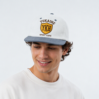 Casquette de baseball unisexe personnalisée en velours côtelé à 6 panneaux, visière plate, non structurée, avec logo brodé et boucle réglable, vente en gros