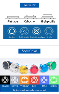 מיני 16mm 19mm 22mm שטוח led מתכת קטנה לדחוף מתגי לחצן בורג רגל רגעי עמיד למים 12V נירוסטה מתגים - Product Image 6